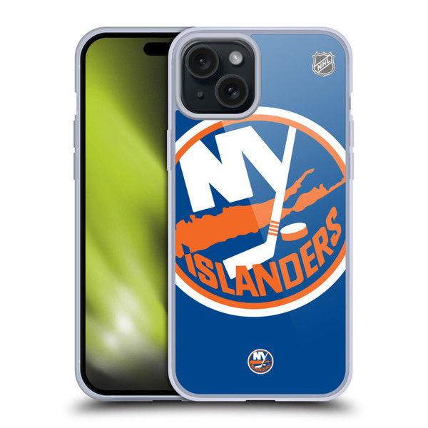 NHL New York Islanders Oversized Soft Gel Case for Apple iPhone 15 Plus