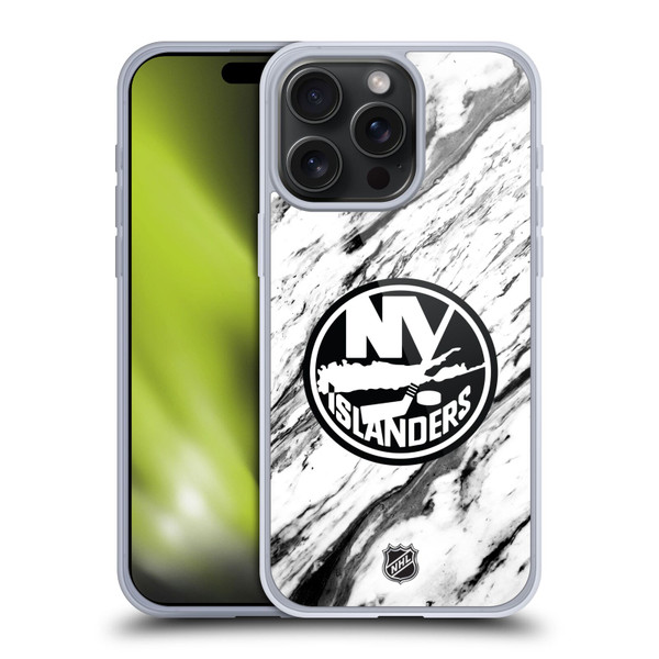 NHL New York Islanders Marble Soft Gel Case for Apple iPhone 15 Pro Max