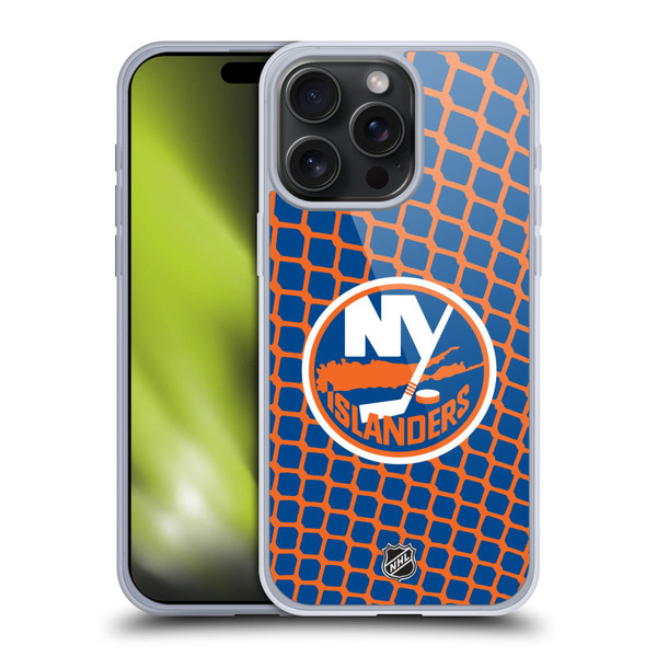 NHL New York Islanders Net Pattern Soft Gel Case for Apple iPhone 15 Pro Max