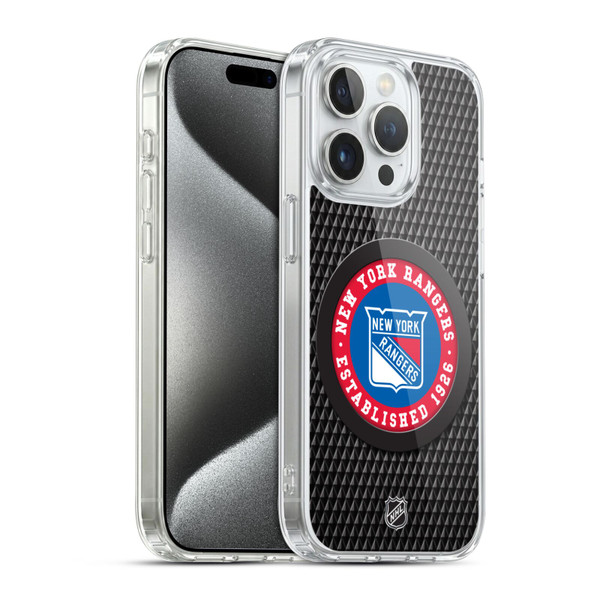 NHL New York Rangers Puck Texture Soft Gel Case for Apple iPhone 15 Pro & MagSafe