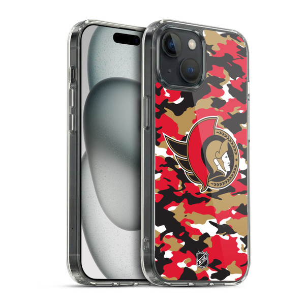 NHL Ottawa Senators Camouflage Soft Gel Case for Apple iPhone 15 & MagSafe