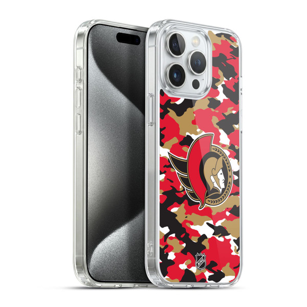 NHL Ottawa Senators Camouflage Soft Gel Case for Apple iPhone 15 Pro Max & MagSafe