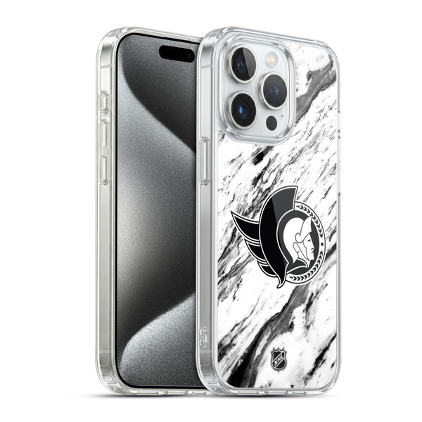 NHL Ottawa Senators Marble Soft Gel Case for Apple iPhone 15 Pro & MagSafe