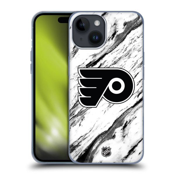 NHL Philadelphia Flyers Marble Soft Gel Case for Apple iPhone 15
