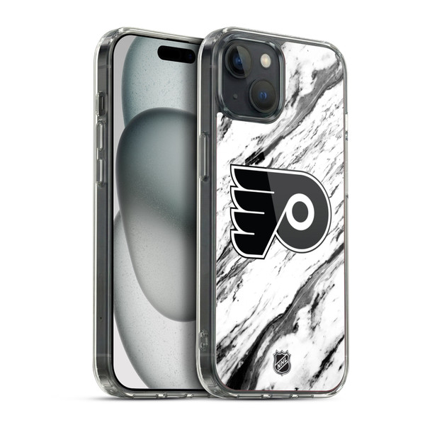 NHL Philadelphia Flyers Marble Soft Gel Case for Apple iPhone 15 Plus & MagSafe