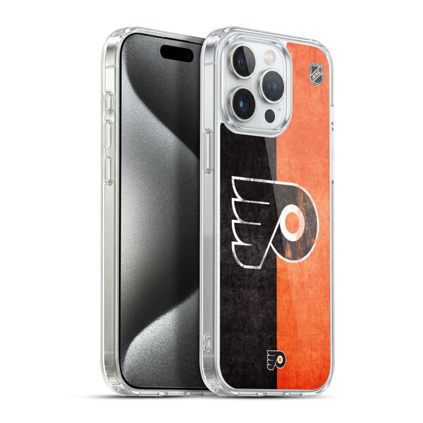 NHL Philadelphia Flyers Half Distressed Soft Gel Case for Apple iPhone 15 Pro Max & MagSafe