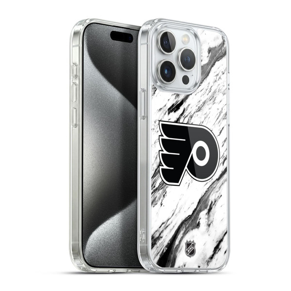 NHL Philadelphia Flyers Marble Soft Gel Case for Apple iPhone 15 Pro Max & MagSafe