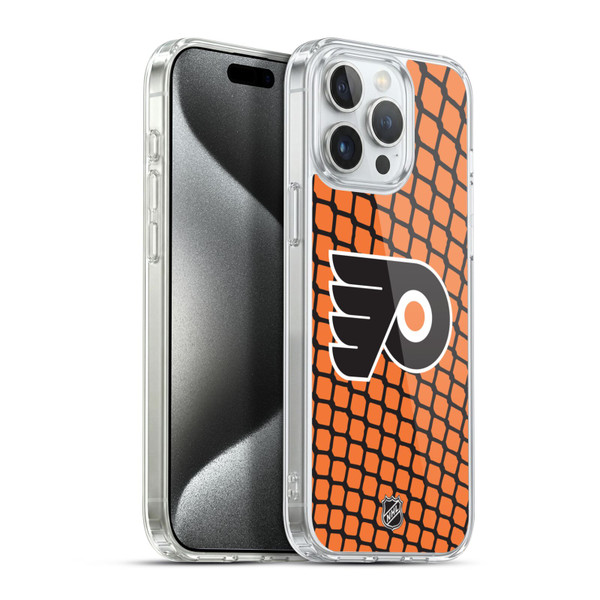 NHL Philadelphia Flyers Net Pattern Soft Gel Case for Apple iPhone 15 Pro Max & MagSafe
