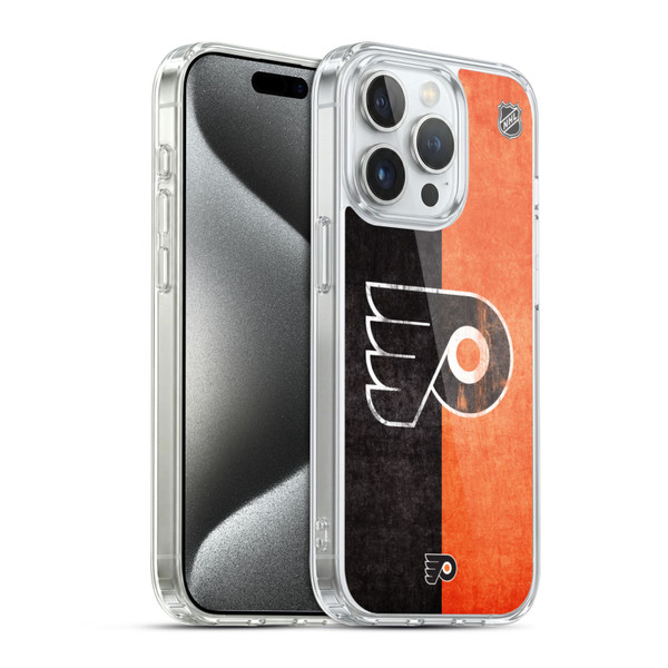 NHL Philadelphia Flyers Half Distressed Soft Gel Case for Apple iPhone 15 Pro & MagSafe