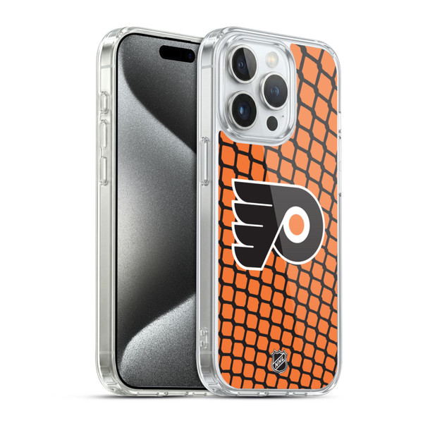 NHL Philadelphia Flyers Net Pattern Soft Gel Case for Apple iPhone 15 Pro & MagSafe