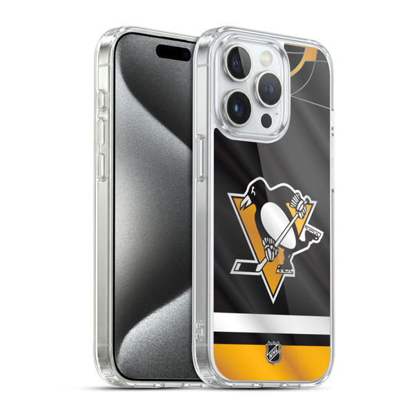 NHL Pittsburgh Penguins Jersey Soft Gel Case for Apple iPhone 15 Pro & MagSafe