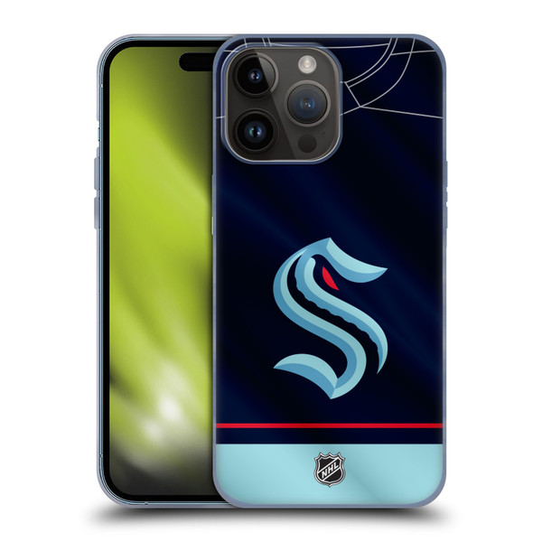NHL Seattle Kraken Jersey Soft Gel Case for Apple iPhone 15 Pro Max