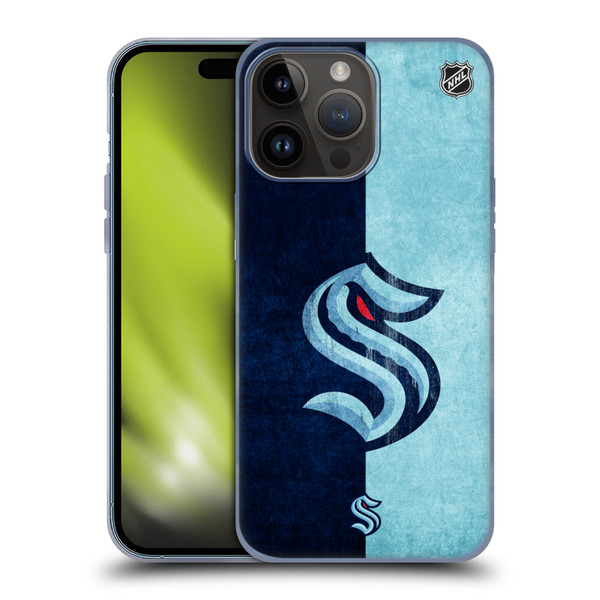 NHL Seattle Kraken Half Distressed Soft Gel Case for Apple iPhone 15 Pro Max