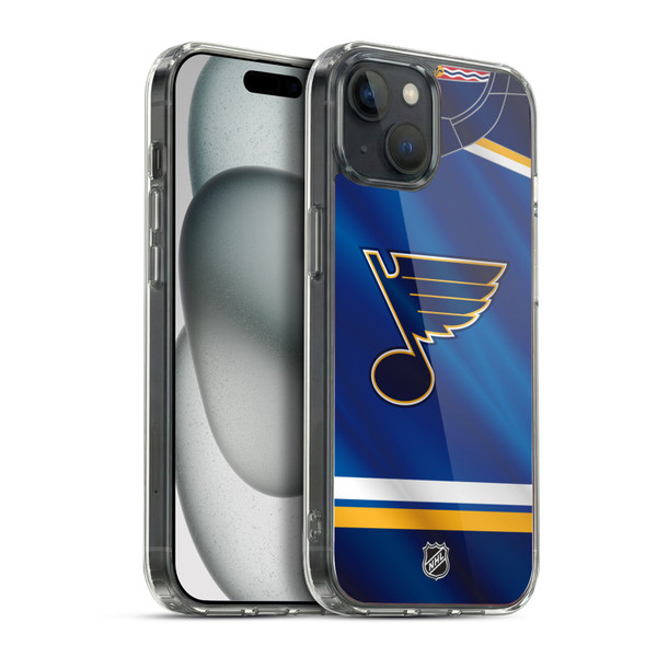 NHL St Louis Blues Jersey Soft Gel Case for Apple iPhone 15 Plus & MagSafe