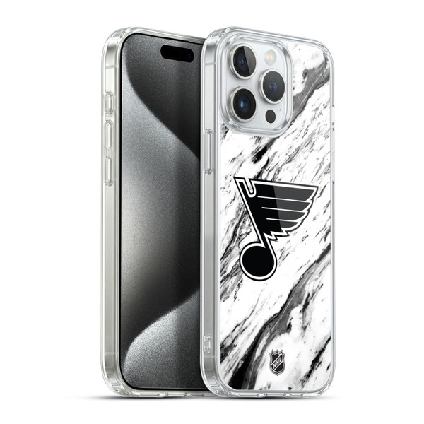 NHL St Louis Blues Marble Soft Gel Case for Apple iPhone 15 Pro Max & MagSafe