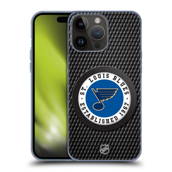 NHL St Louis Blues Puck Texture Soft Gel Case for Apple iPhone 15 Pro Max & MagSafe