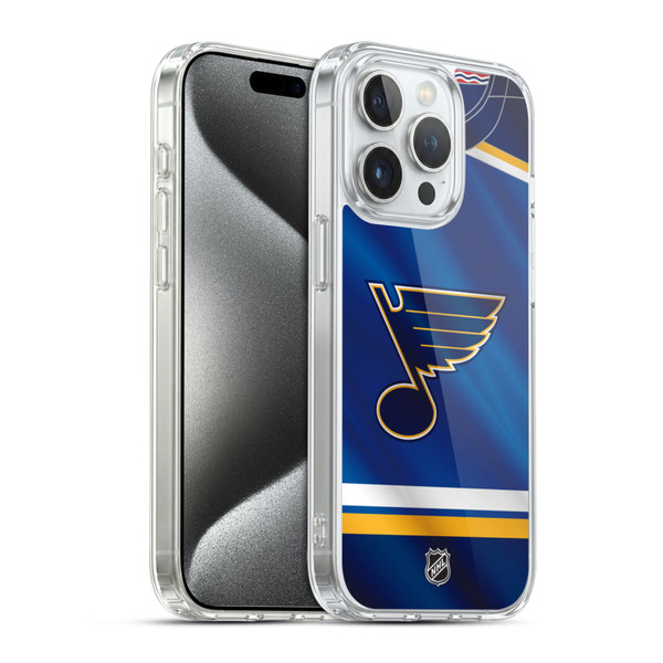 NHL St Louis Blues Jersey Soft Gel Case for Apple iPhone 15 Pro & MagSafe