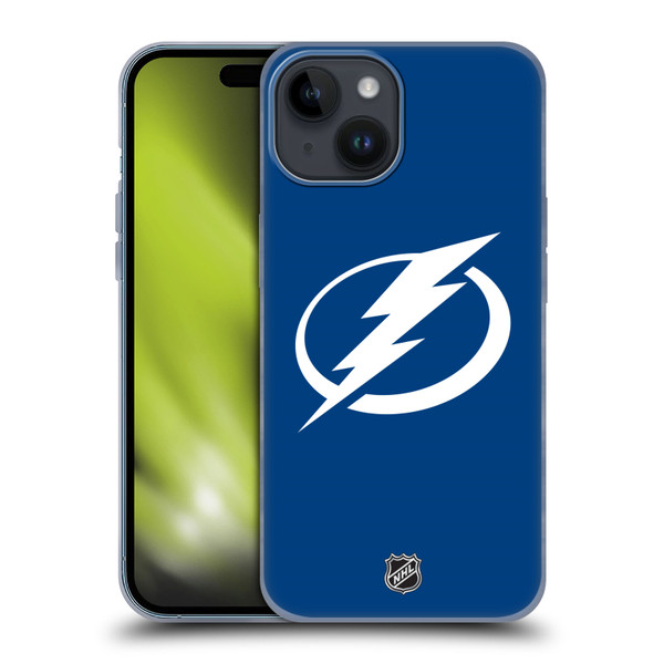 NHL Tampa Bay Lightning Plain Soft Gel Case for Apple iPhone 15
