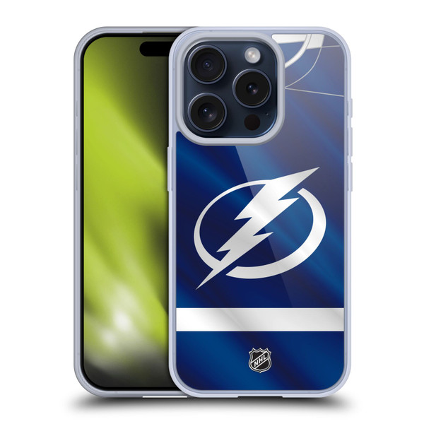 NHL Tampa Bay Lightning Jersey Soft Gel Case for Apple iPhone 15 Pro