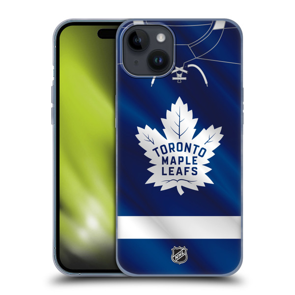 NHL Toronto Maple Leafs Jersey Soft Gel Case for Apple iPhone 15 Plus