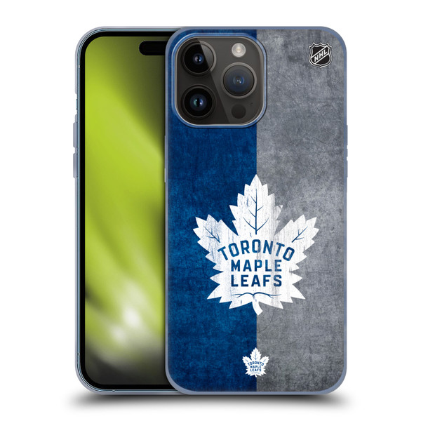 NHL Toronto Maple Leafs Half Distressed Soft Gel Case for Apple iPhone 15 Pro Max
