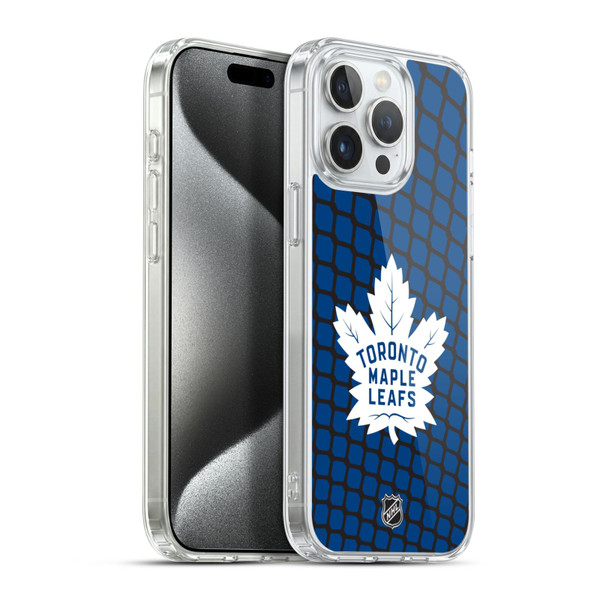 NHL Toronto Maple Leafs Net Pattern Soft Gel Case for Apple iPhone 15 Pro Max & MagSafe