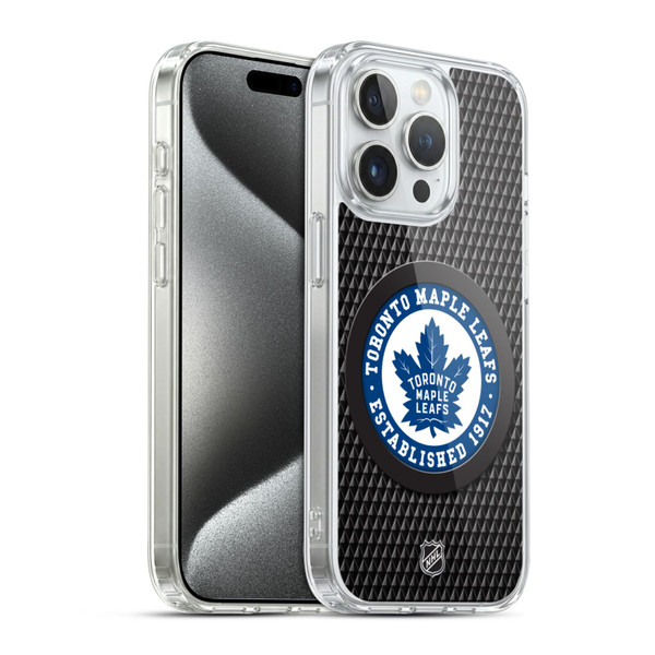 NHL Toronto Maple Leafs Puck Texture Soft Gel Case for Apple iPhone 15 Pro & MagSafe