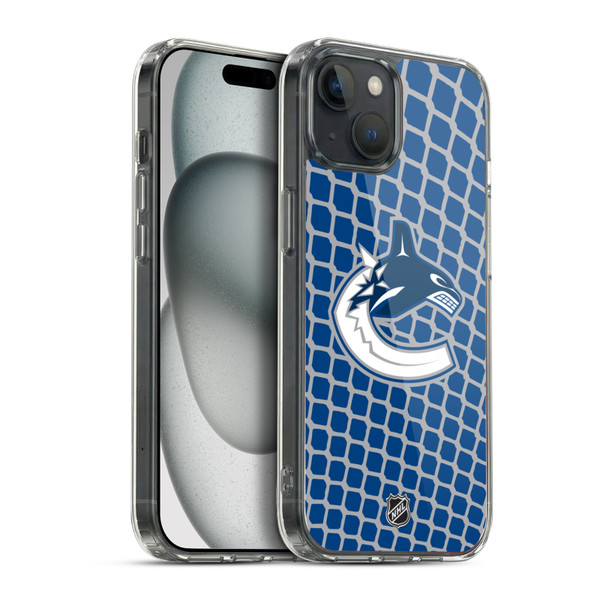 NHL Vancouver Canucks Net Pattern Soft Gel Case for Apple iPhone 15 Plus & MagSafe