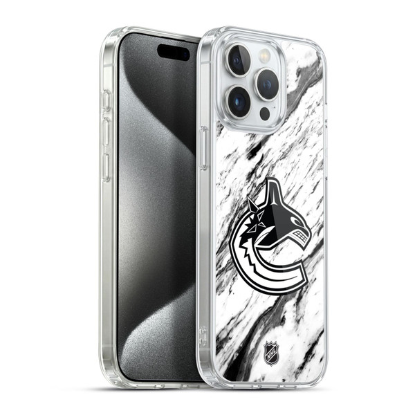 NHL Vancouver Canucks Marble Soft Gel Case for Apple iPhone 15 Pro Max & MagSafe