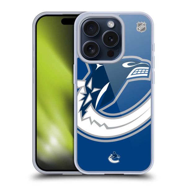 NHL Vancouver Canucks Oversized Soft Gel Case for Apple iPhone 15 Pro