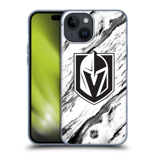 NHL Vegas Golden Knights Marble Soft Gel Case for Apple iPhone 15
