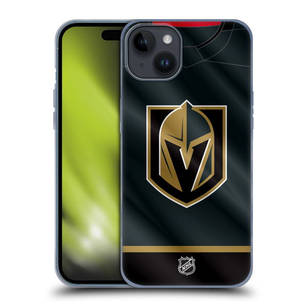 NHL Vegas Golden Knights Jersey Soft Gel Case for Apple iPhone 15 Plus