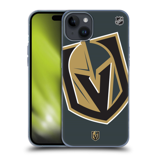 NHL Vegas Golden Knights Oversized Soft Gel Case for Apple iPhone 15 Plus