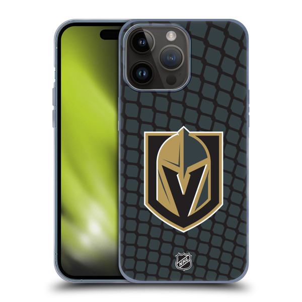 NHL Vegas Golden Knights Net Pattern Soft Gel Case for Apple iPhone 15 Pro Max