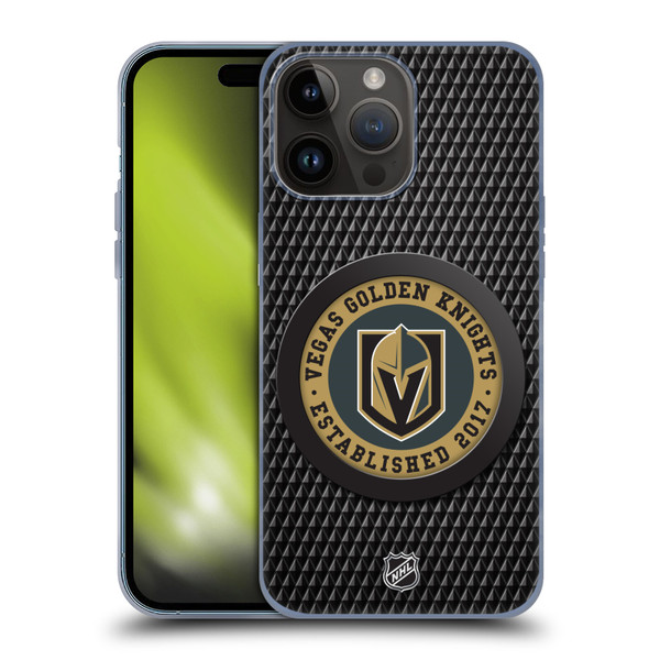 NHL Vegas Golden Knights Puck Texture Soft Gel Case for Apple iPhone 15 Pro Max