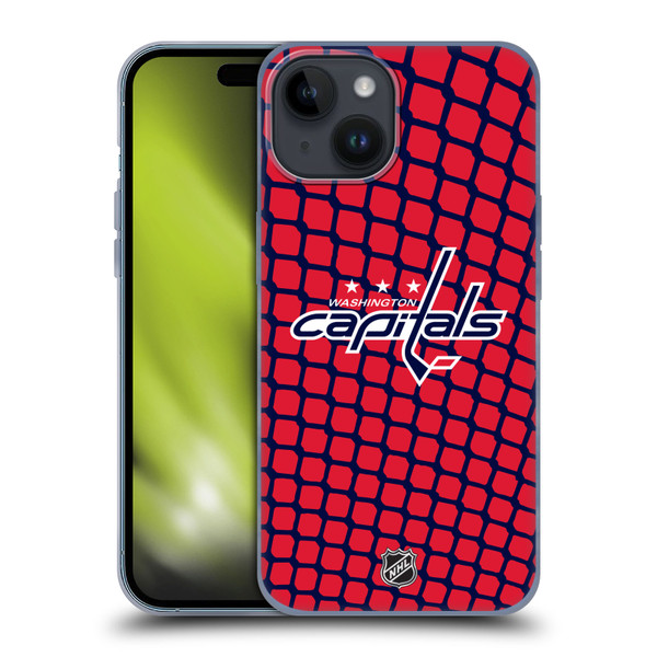 NHL Washington Capitals Net Pattern Soft Gel Case for Apple iPhone 15