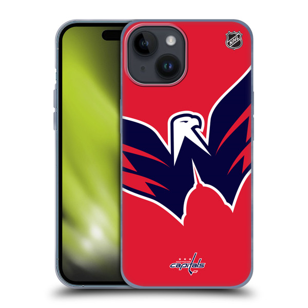 NHL Washington Capitals Oversized Soft Gel Case for Apple iPhone 15