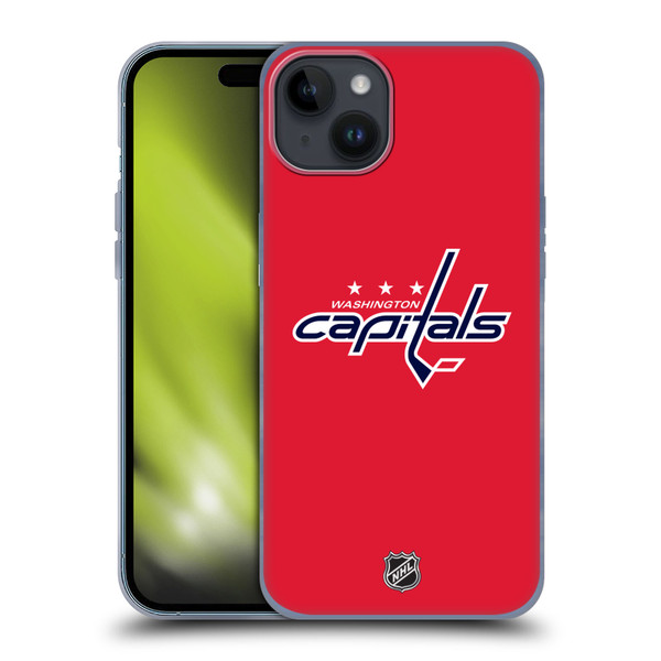 NHL Washington Capitals Plain Soft Gel Case for Apple iPhone 15 Plus