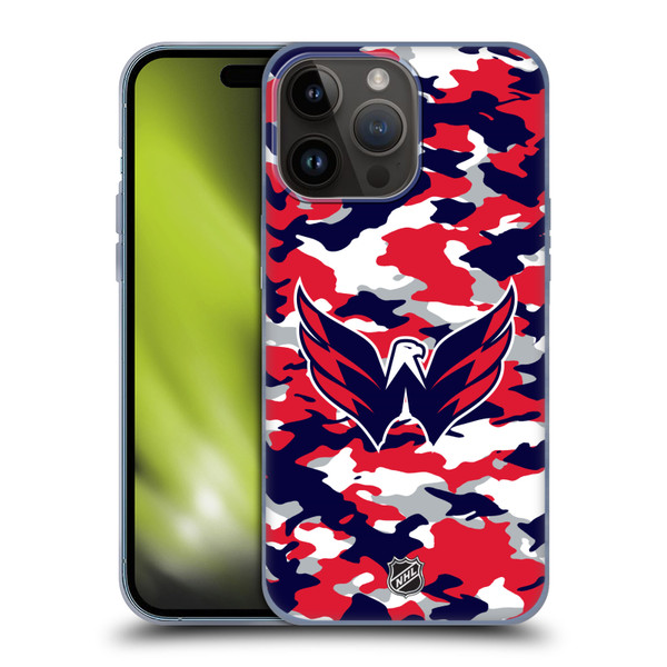 NHL Washington Capitals Camouflage Soft Gel Case for Apple iPhone 15 Pro Max