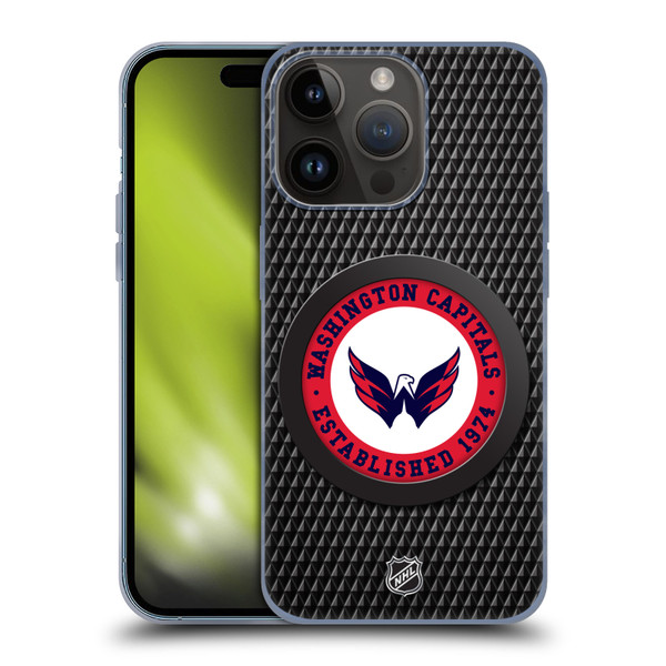 NHL Washington Capitals Puck Texture Soft Gel Case for Apple iPhone 15 Pro