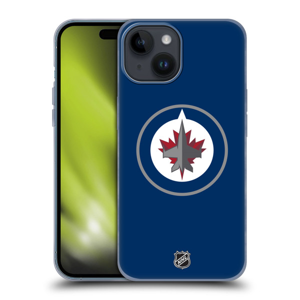 NHL Winnipeg Jets Plain Soft Gel Case for Apple iPhone 15