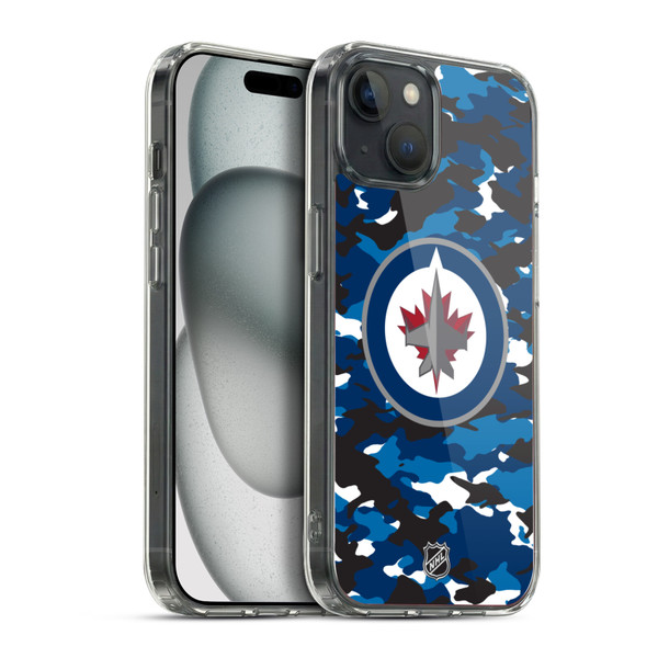 NHL Winnipeg Jets Camouflage Soft Gel Case for Apple iPhone 15 Plus & MagSafe