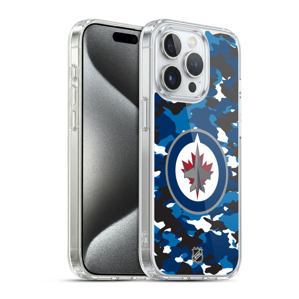 NHL Winnipeg Jets Camouflage Soft Gel Case for Apple iPhone 15 Pro & MagSafe