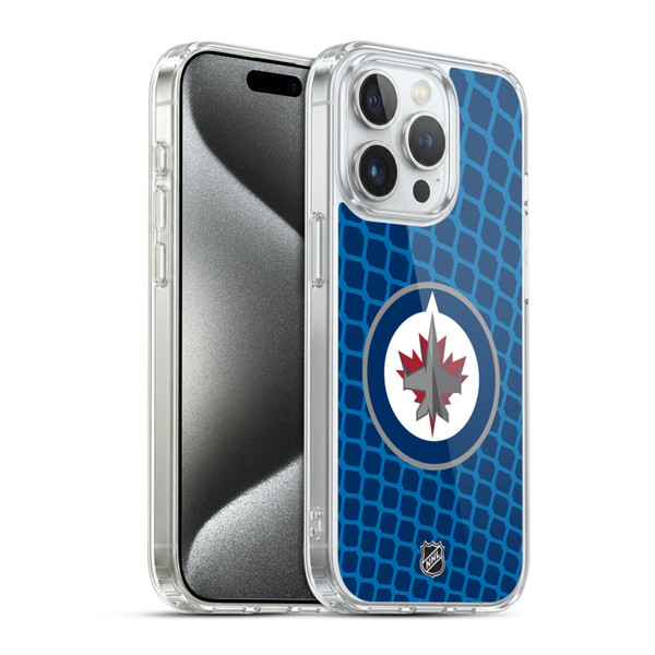 NHL Winnipeg Jets Net Pattern Soft Gel Case for Apple iPhone 15 Pro & MagSafe