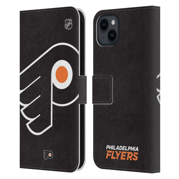 NHL Philadelphia Flyers Oversized Leather Book Wallet Case Cover For Apple iPhone 15 Plus