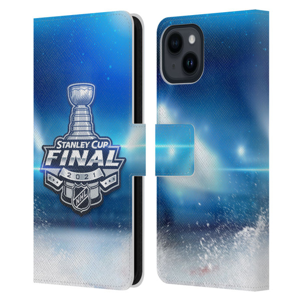 NHL 2021 Stanley Cup Final Stadium Leather Book Wallet Case Cover For Apple iPhone 15