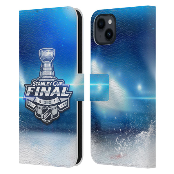 NHL 2021 Stanley Cup Final Stadium Leather Book Wallet Case Cover For Apple iPhone 15 Plus