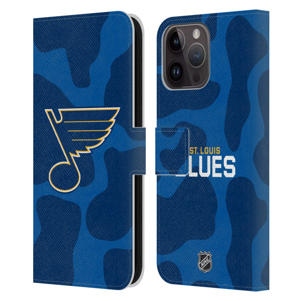NHL St Louis Blues Cow Pattern Leather Book Wallet Case Cover For Apple iPhone 15 Pro Max