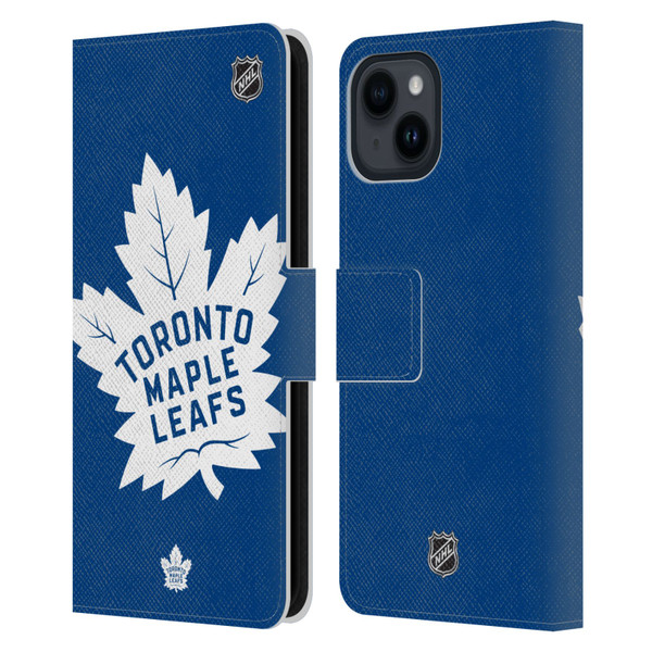 NHL Toronto Maple Leafs Oversized Leather Book Wallet Case Cover For Apple iPhone 15