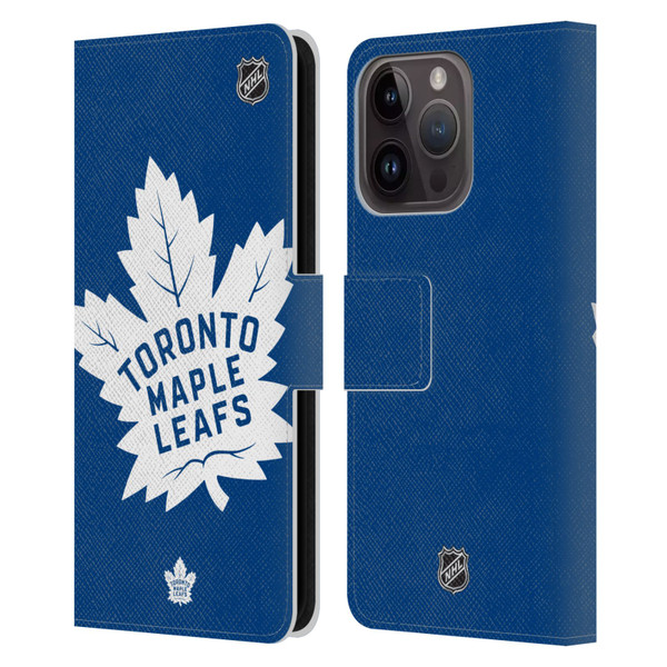 NHL Toronto Maple Leafs Oversized Leather Book Wallet Case Cover For Apple iPhone 15 Pro